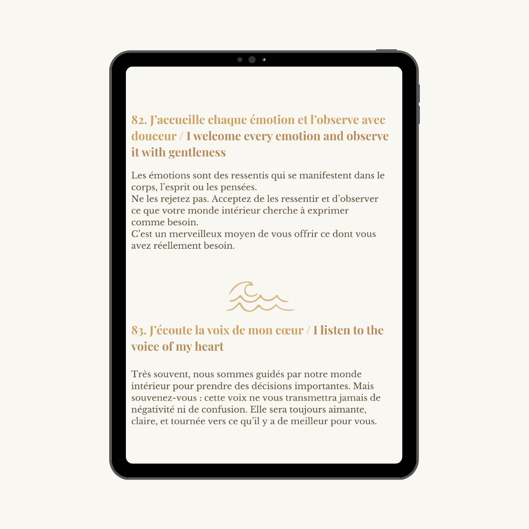 Livret digital : 90 affirmations positives bilingues + guide sur la gratitude offert