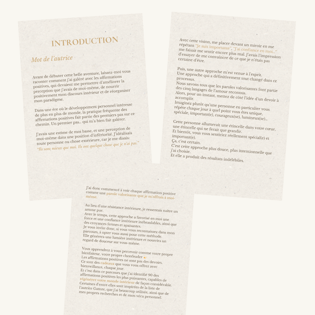 Livret digital : 90 affirmations positives bilingues + guide sur la gratitude offert