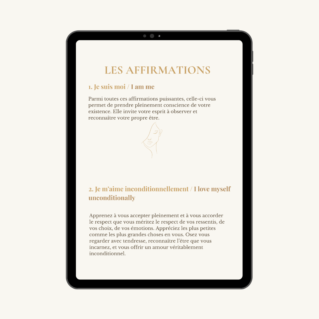 Livret digital : 90 affirmations positives bilingues + guide sur la gratitude offert
