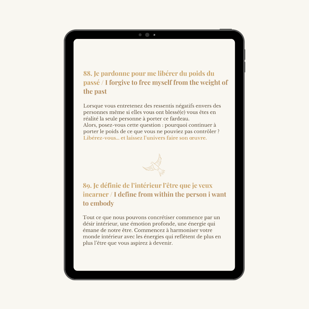 Livret digital : 90 affirmations positives bilingues + guide sur la gratitude offert