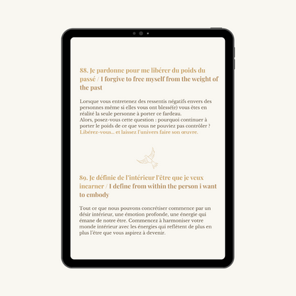 Livret digital : 90 affirmations positives bilingues + guide sur la gratitude offert